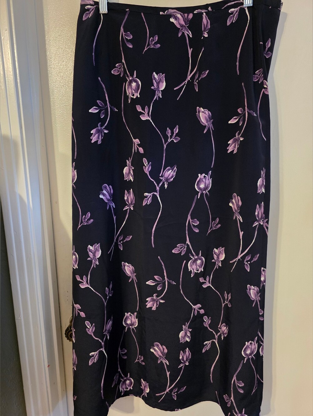 Women's Purple Floral Maxi Skirt